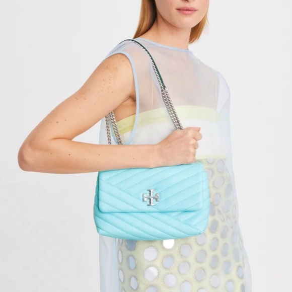 Tory Burch Blue Kira Diamond Quilt Convertible Shoulder Bag - Picture 6 of 16